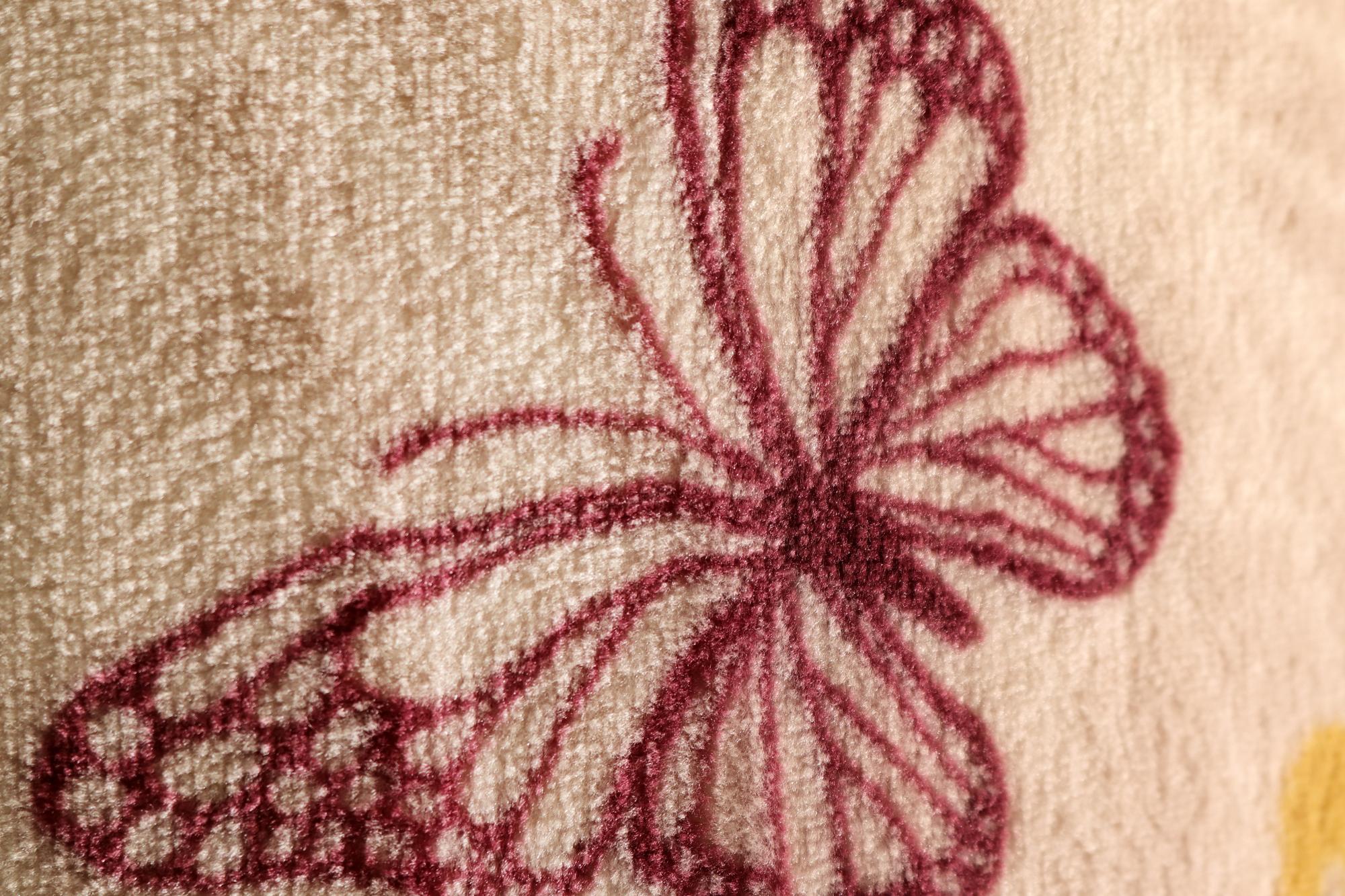 Floral embroidery on natural linen